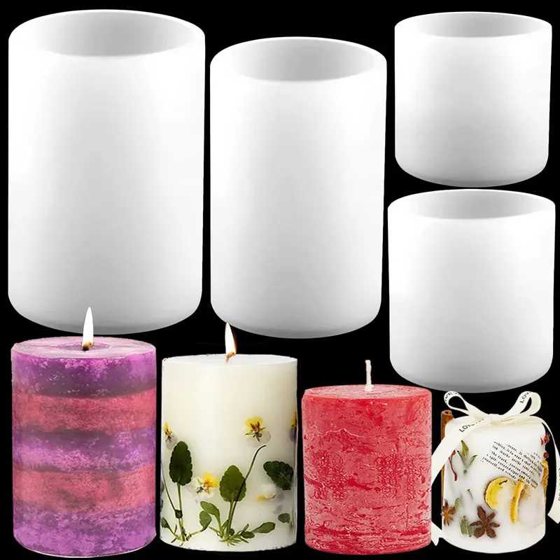 Candle Supplies Storage - Moldes cilíndricos de silicona para velas,
