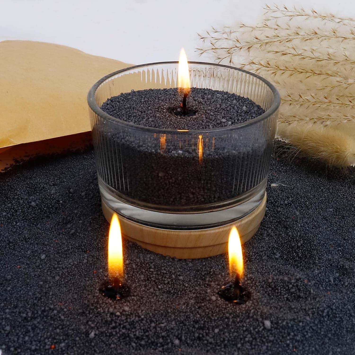 Candle Supplies Storage - Arena Negra para Velas con Mecha,
