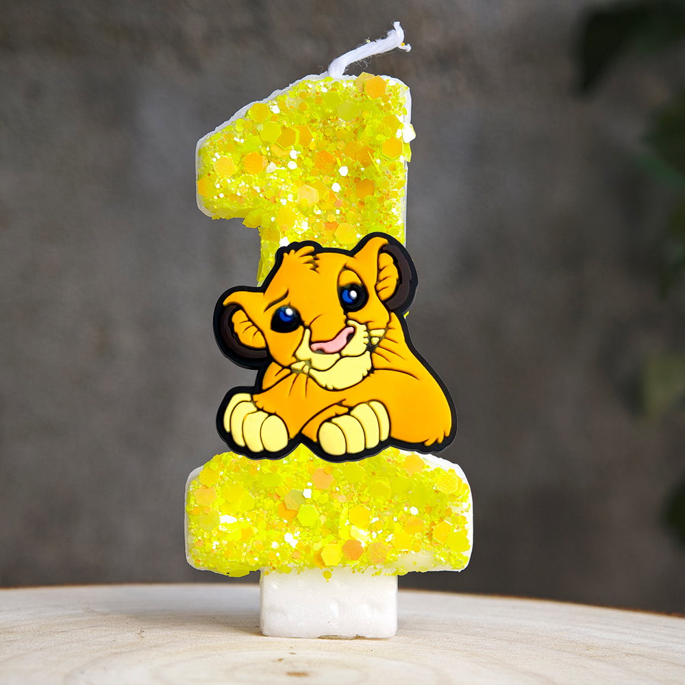 Vela del Rey León Simba número - Zebra Candle Supplies reseña y precio