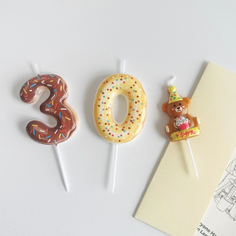 Vela con número de Donut dulce - Zebra Candle Supplies reseña y precio