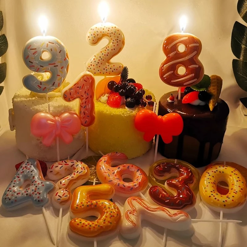 Vela con número de Donut dulce - Zebra Candle Supplies reseña y precio