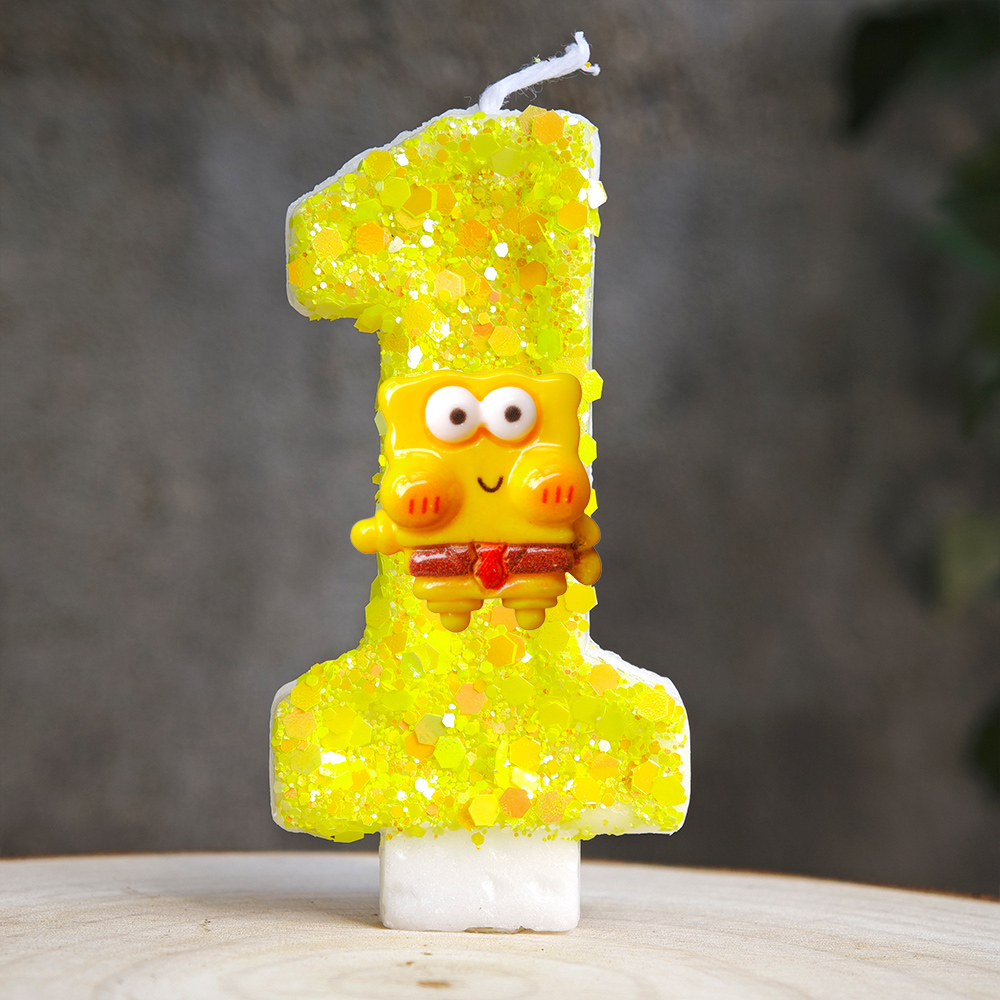Lindo vela de Bob Esponja núme - Zebra Candle Supplies reseña y precio