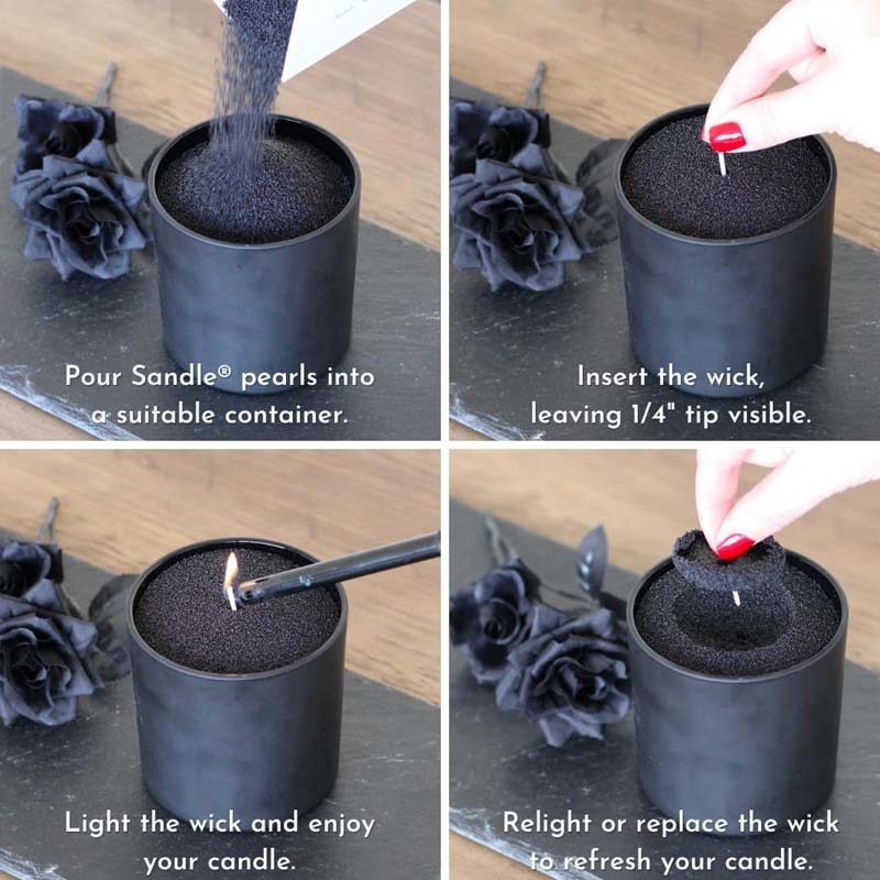 Arena Negra para Velas con Mec - Candle Supplies Storage reseña y precio